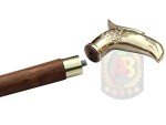Vintage Wood & Metal Walking Stick with Eagle Handle