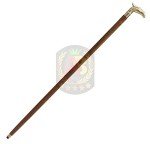 Vintage Wood & Metal Walking Stick with Eagle Handle