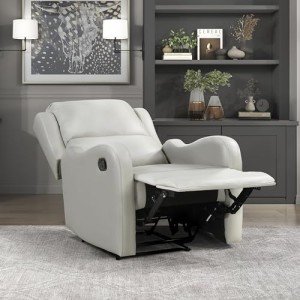 Taupe Manual Recliner Chair for Mancave Comfort