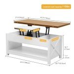 Stylish Lifting Top Coffee Table with Storage