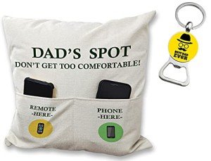 Dad's Spot Throw Pillow Covers with Keychain Opener