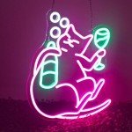 Funny Cat Beer Neon Sign for Mancave Decor