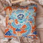 Chinoiserie Dragon Pillow Covers for Mancave Decor