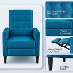 Cozy Mid-Century Modern Recliner Chair in Blue