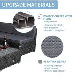 Outdoor L-Shaped Wicker Sofa Set with Cushions