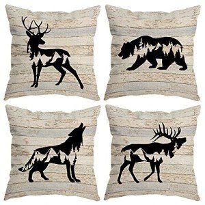 Wildlife Animal Throw Pillow Covers - Set of 4