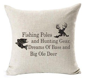 Nordic Fishing & Hunting Decorative Pillow Case 18"x18