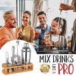 12-Piece Bartender Cocktail Shaker Set with Stand