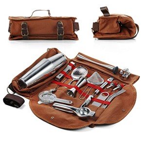 Professional 25-Piece Bartender Kit with Travel Bag