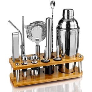 16-Piece Silver Bartender Kit for Your Mancave