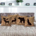 Rustic Cabin Throw Pillow Covers - Set of 4