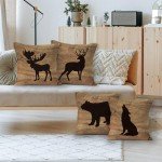 Rustic Cabin Throw Pillow Covers - Set of 4