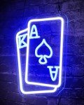 Blue Neon Poker Signs for Man Cave Decor