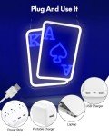 Blue Neon Poker Signs for Man Cave Decor