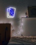 Blue Neon Poker Signs for Man Cave Decor