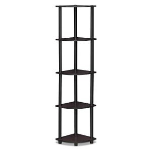 Furinno 5-Tier Tool-Free Dark Walnut Shelf