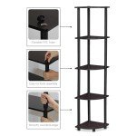 Furinno 5-Tier Tool-Free Dark Walnut Shelf