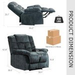 QIAYA Overstuffed Recliner Chair for Mancave