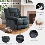 QIAYA Overstuffed Recliner Chair for Mancave