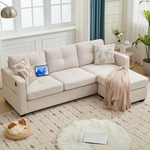 Comfy Modular Sectional Sofa with USB Ports