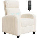 Modern Beige Massage Recliner for Mancave Comfort
