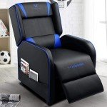 VITESSE Blue Gaming Recliner Chair - Racing Style