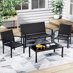 Greesum 4-Piece Black Patio Set