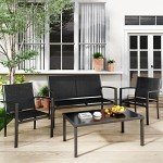 Greesum 4-Piece Black Patio Set