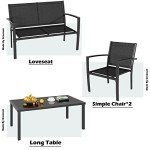 Greesum 4-Piece Black Patio Set