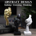 3 Pcs Black Thinker Resin Statues for Decor