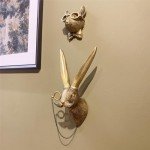 Resin Animal Head Wall Decor - Deer & Rabbit