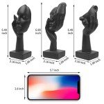 3 Pcs Black Thinker Resin Statues for Decor