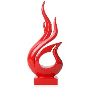 Abstract Fire Resin Sculpture for Modern Decor