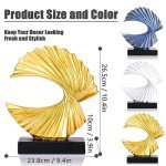 Gold Wave Resin Sculpture for Home Decor