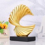 Gold Wave Resin Sculpture for Home Decor