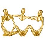 Gold Thinker Statue Abstract Art Sculpture