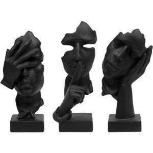 Thinker Statue Set: Silence is Gold Decor