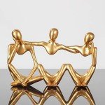Gold Thinker Statue Abstract Art Sculpture