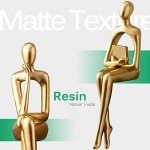 Gold Resin Abstract Thinker Statue Set - 3pcs