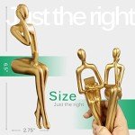 Gold Resin Abstract Thinker Statue Set - 3pcs