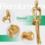 Gold Resin Abstract Thinker Statue Set - 3pcs