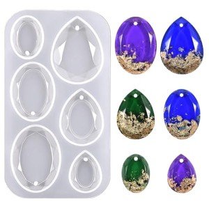 Waterdrop & Oval Silicone Resin Molds - 6 Cavities