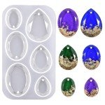 Waterdrop & Oval Silicone Resin Molds - 6 Cavities