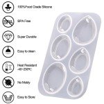 Waterdrop & Oval Silicone Resin Molds - 6 Cavities