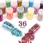 36-Color Chunky and Fine Glitter Mix Set