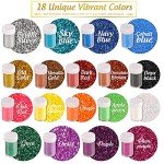 18 Pack Extra Fine Glitter for Resin Art