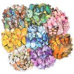 320 Colorful Transparent Butterfly Resin Stickers