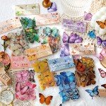 320 Colorful Transparent Butterfly Resin Stickers