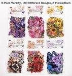 Assorted Butterfly and Flower Resin Decals – 300 Pack