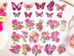 Assorted Butterfly and Flower Resin Decals – 300 Pack